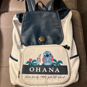 Ohana Stitch Backpack with Navy and Cream Design